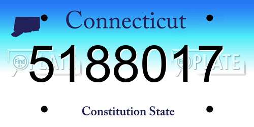 5188017 Connecticut License Plate