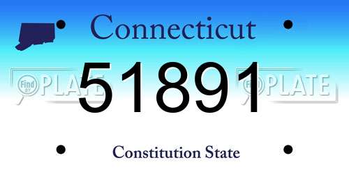 51891 Connecticut License Plate