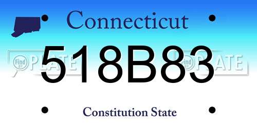 518B83 Connecticut License Plate