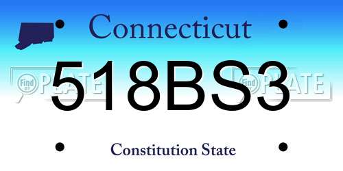 518BS3 Connecticut License Plate