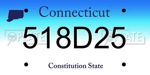 518D25 Connecticut License Plate