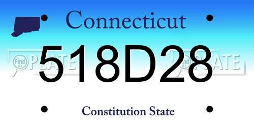 518D28 Connecticut License Plate