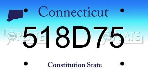518D75 Connecticut License Plate
