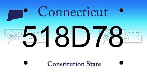 518D78 Connecticut License Plate