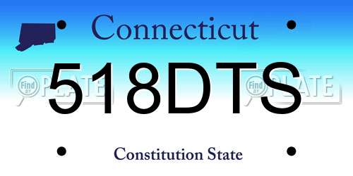 518DTS Connecticut License Plate