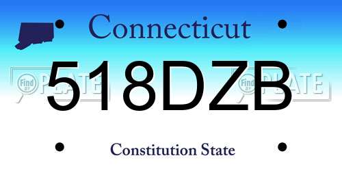 518DZB Connecticut License Plate