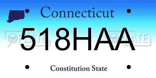 518HAA Connecticut License Plate