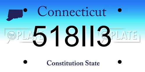 518II3 Connecticut License Plate