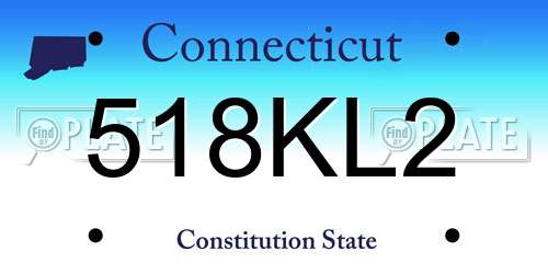 518KL2 Connecticut License Plate