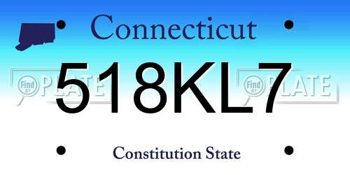 518KL7 Connecticut License Plate