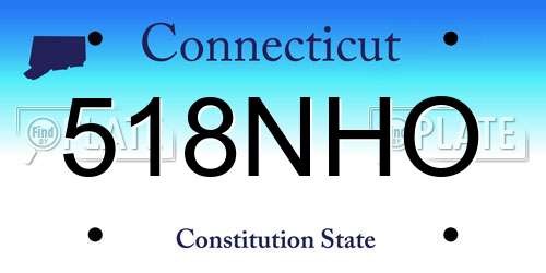 518NHO Connecticut License Plate