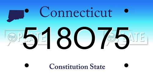 518O75 Connecticut License Plate