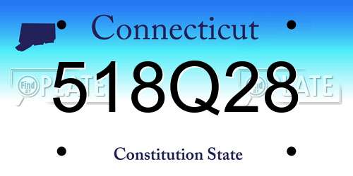 518Q28 Connecticut License Plate