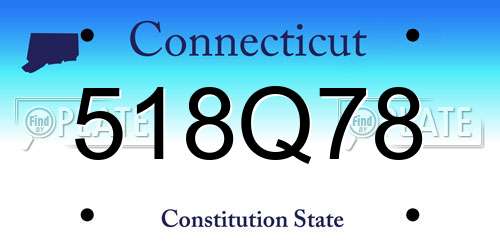 518Q78 Connecticut License Plate