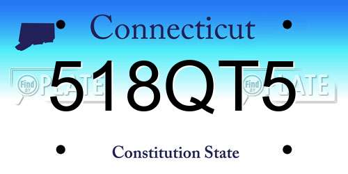 518QT5 Connecticut License Plate