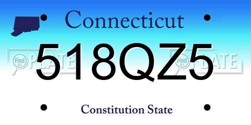 518QZ5 Connecticut License Plate