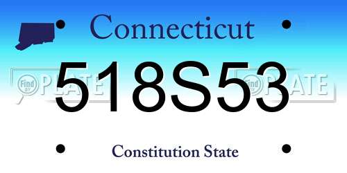 518S53 Connecticut License Plate