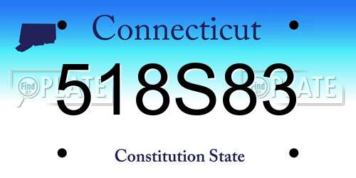 518S83 Connecticut License Plate