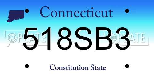 518SB3 Connecticut License Plate