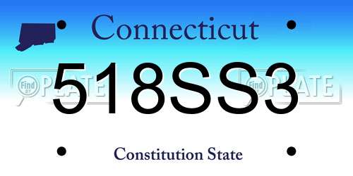 518SS3 Connecticut License Plate