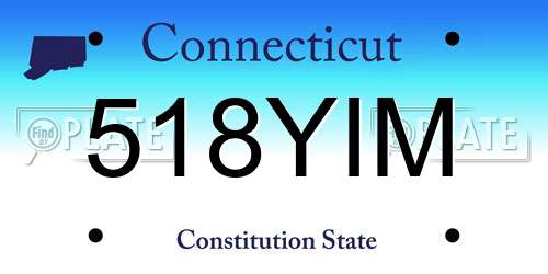 518YIM Connecticut License Plate