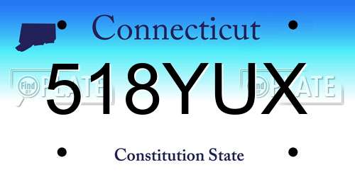 518YUX Connecticut License Plate