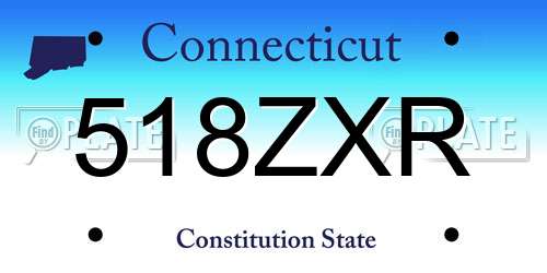 518ZXR Connecticut License Plate
