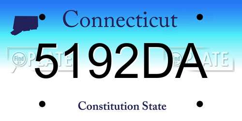 5192DA Connecticut License Plate