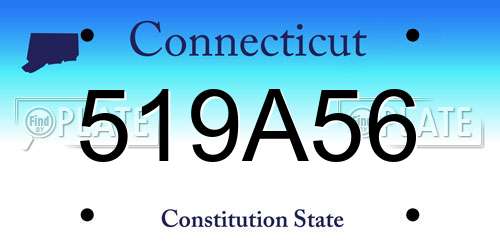 519A56 Connecticut License Plate