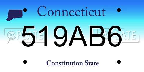 519AB6 Connecticut License Plate