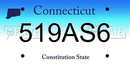 519AS6 Connecticut License Plate