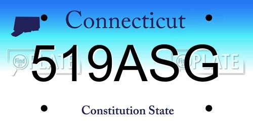 519ASG Connecticut License Plate