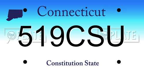 519CSU Connecticut License Plate