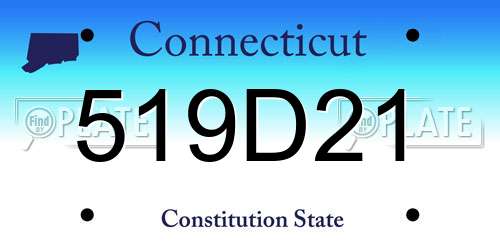 519D21 Connecticut License Plate