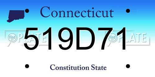 519D71 Connecticut License Plate