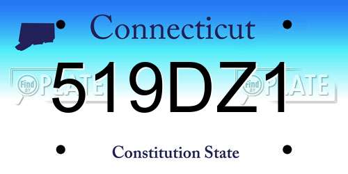 519DZ1 Connecticut License Plate