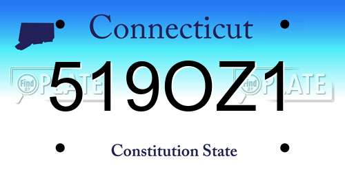519OZ1 Connecticut License Plate