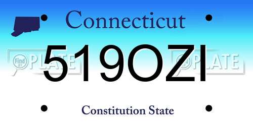 519OZI Connecticut License Plate