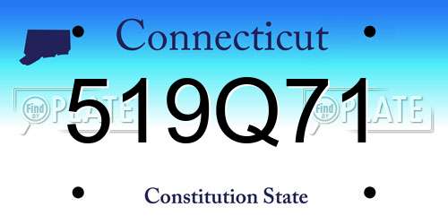519Q71 Connecticut License Plate