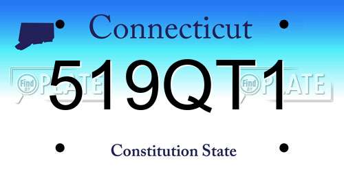 519QT1 Connecticut License Plate