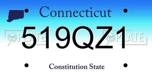 519QZ1 Connecticut License Plate