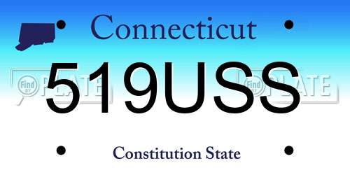 519USS Connecticut License Plate
