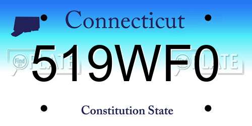 519WF0 Connecticut License Plate