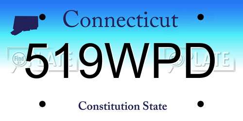 519WPD Connecticut License Plate