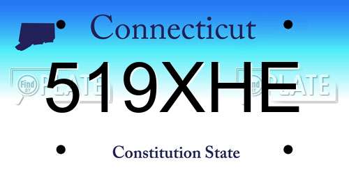 519XHE Connecticut License Plate