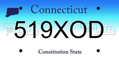 519XOD Connecticut License Plate