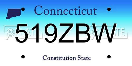 519ZBW Connecticut License Plate