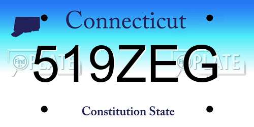 519ZEG Connecticut License Plate