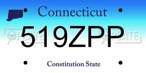 519ZPP Connecticut License Plate