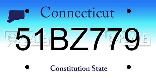 51BZ779 Connecticut License Plate